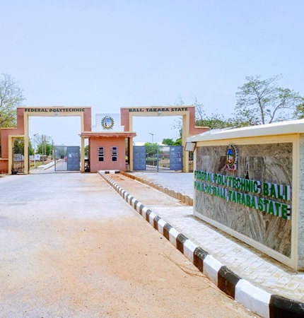 Main gate view of Federal Polytechnic Bali